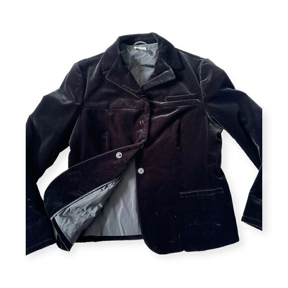 Miu Miu Black Velvet Blazer Jacket, Size 44‎ Italy/M - Picture 6 of 16